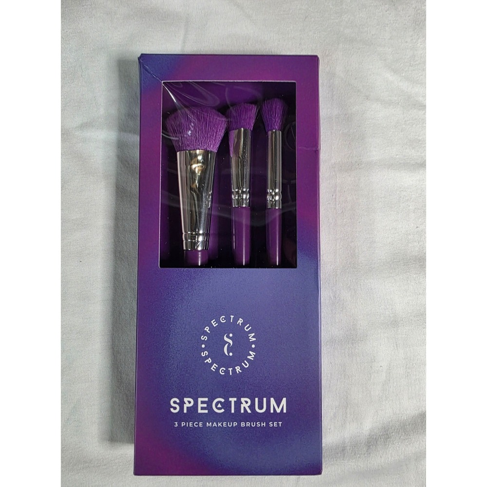 Spectrum Collections 3 Piece Makeup Brush Set Purple B32 A76 A75 New
